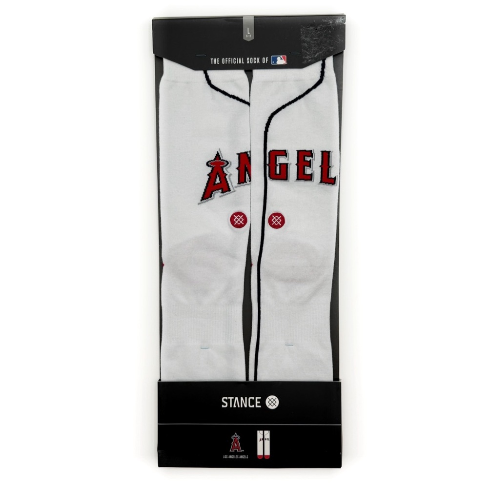 Stance LA Los Angeles Angels Home Crew Socks Mens Large MLB Fan Gear Gift White